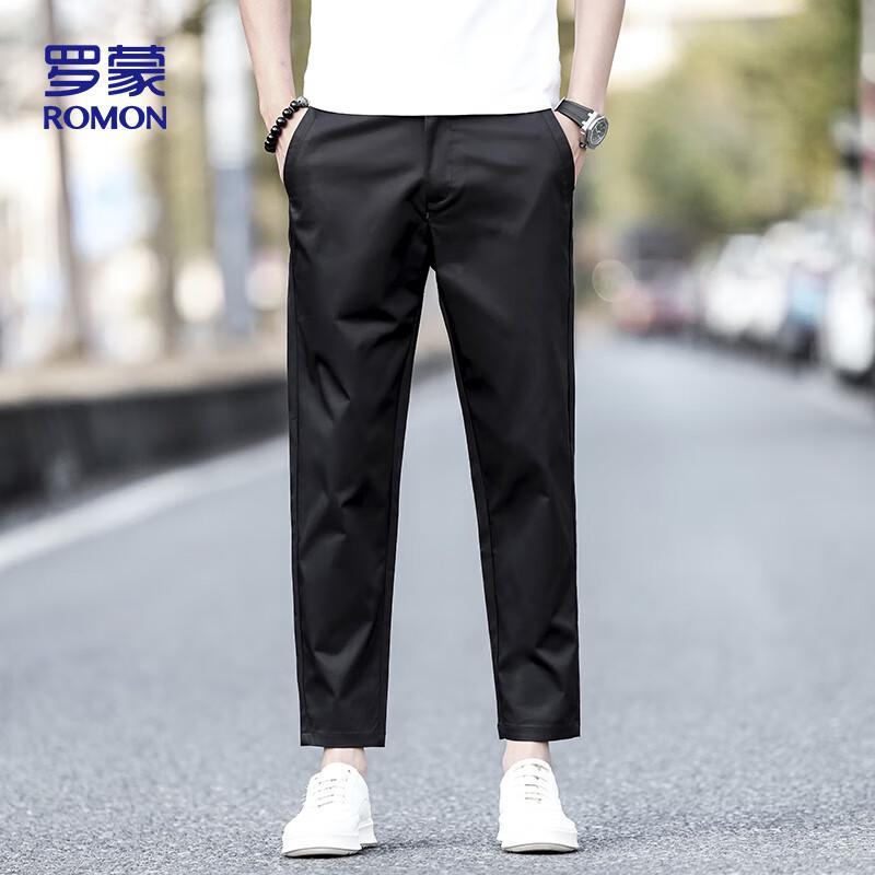 ROMON Men's LL89 Straight-Leg Ice Silk Casual Pants