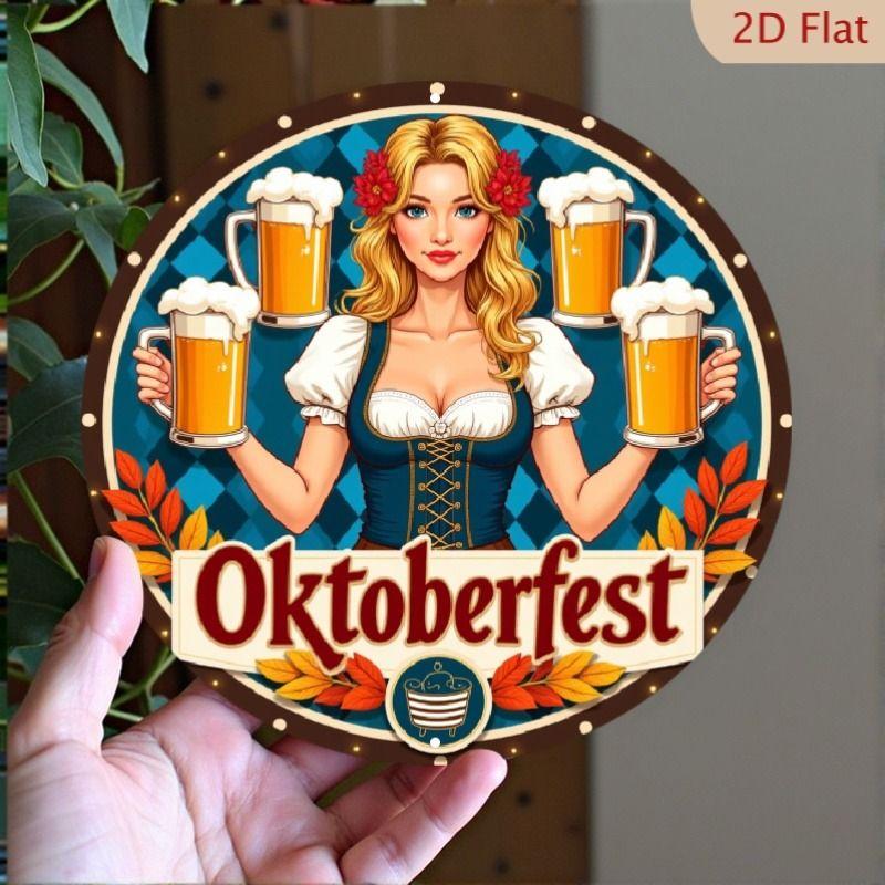 Retro Girl Tin Metal Logo Round Painting for Bar Restaurant
