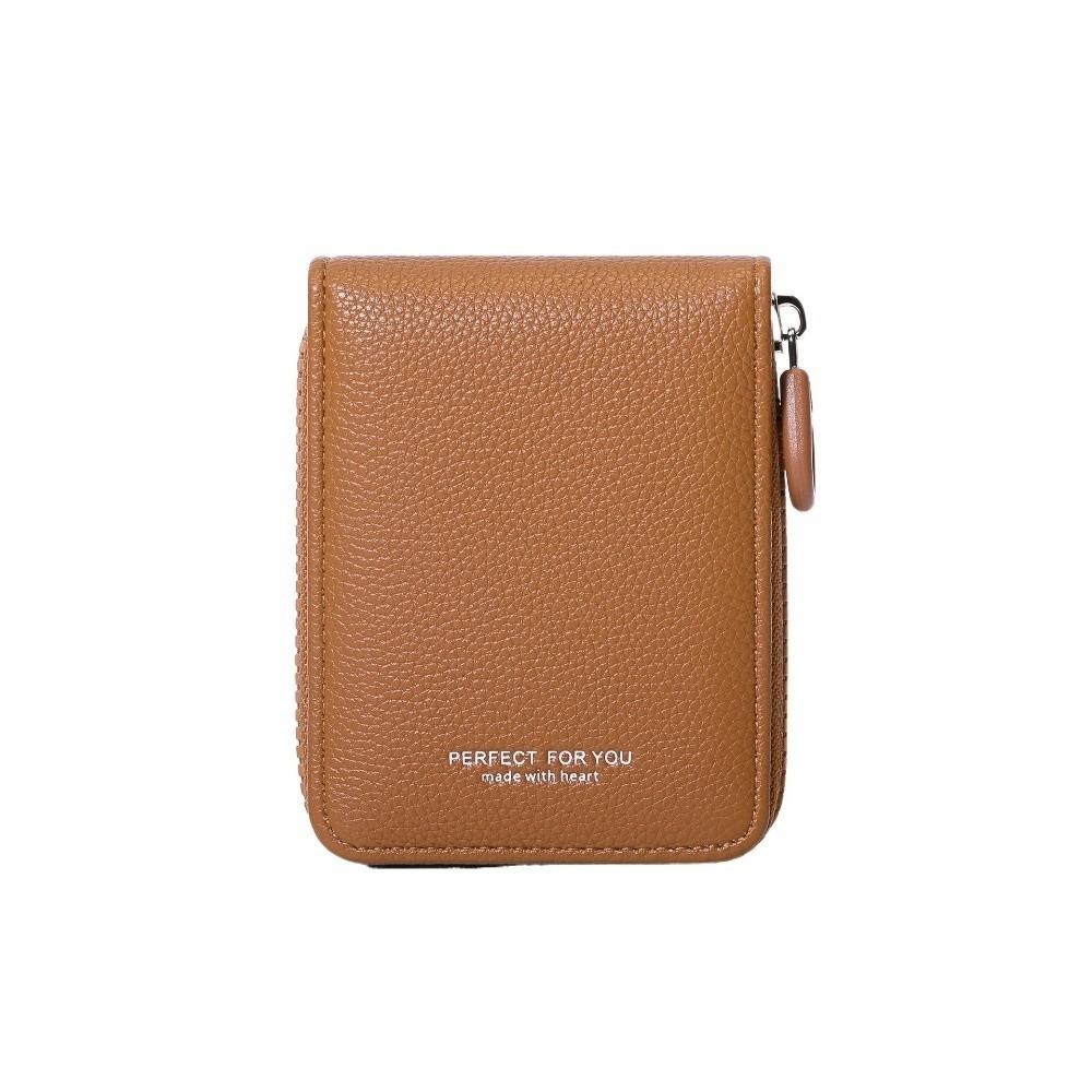 Short Clutch PU Leather Card Holder Zipper Coin Purse Retro Women Short Wallet Card Storage Bag
