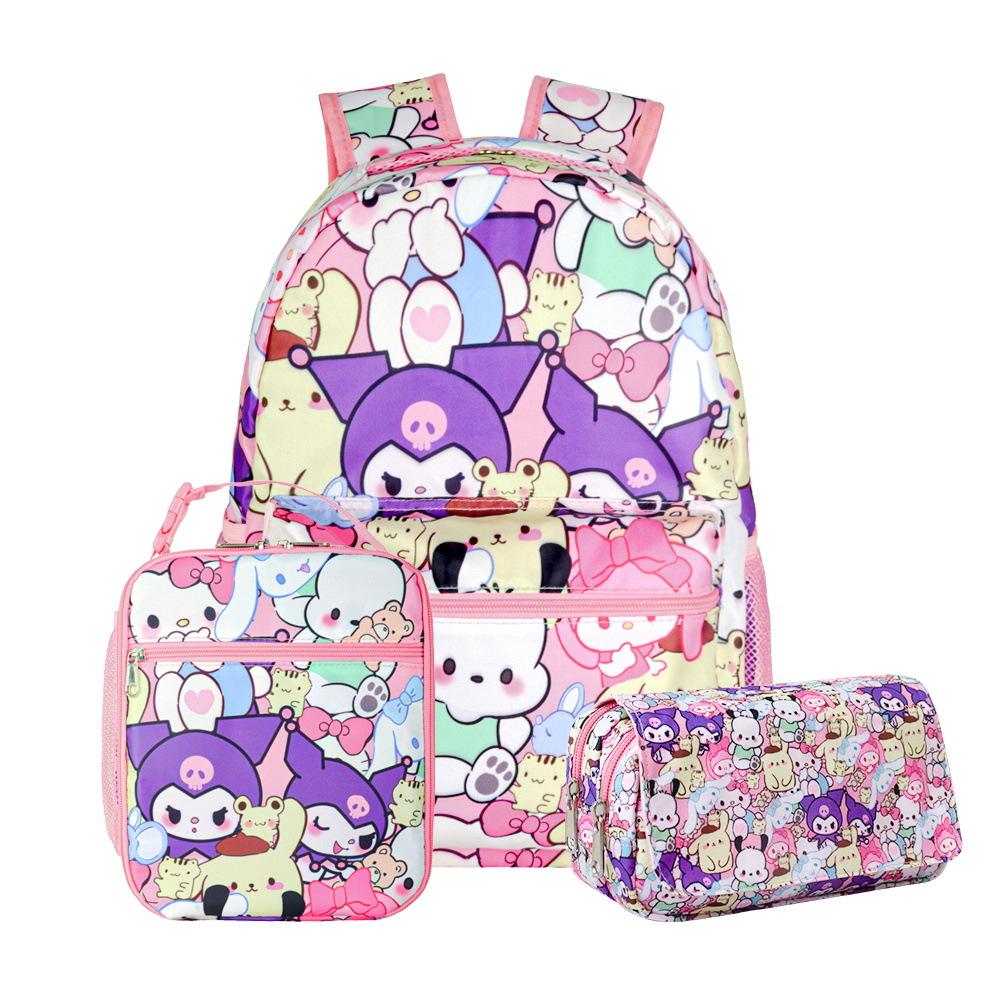 

Backpack Three-Piece Full-Printed Schoolbag, Large-Capacity Backpack For Primary School Students Ship according to picture