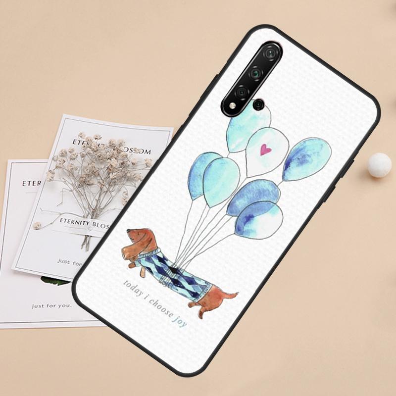 

Cartoon Dachshund Sausage Dog For Huawei Nova 5T 9 10 SE 7i 8i 11i 12i Y60 Y61 Y70 Y72 Y73 Y90 Y91 P20 P30 P40 Lite Case Huawei Nova Y70