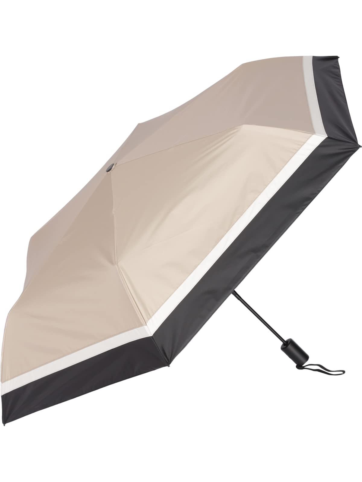 

KIZAWA Зонт из углеродного волокна с автоматическим УФ-светом, складной, уровень 5 водонепроницаемости, для полной защиты от света и жары, складной, 6 спиц по 53 см, основной цвет бежевый и