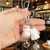 Stylish Cats Shaped Key Holder Flocking Flocking Phone Charm Portable Designs for Fashionable Lifestyle