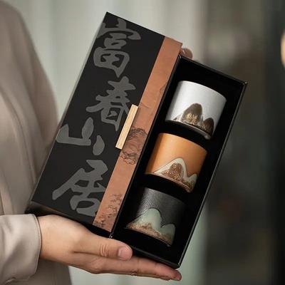 Grobkeramik Ferner Berg Teetasse Handbemalte Tasse Einzelne Tasse Kung Fu Teegeschirr Teetasse Keramikglasur Malerei Farbe Tee