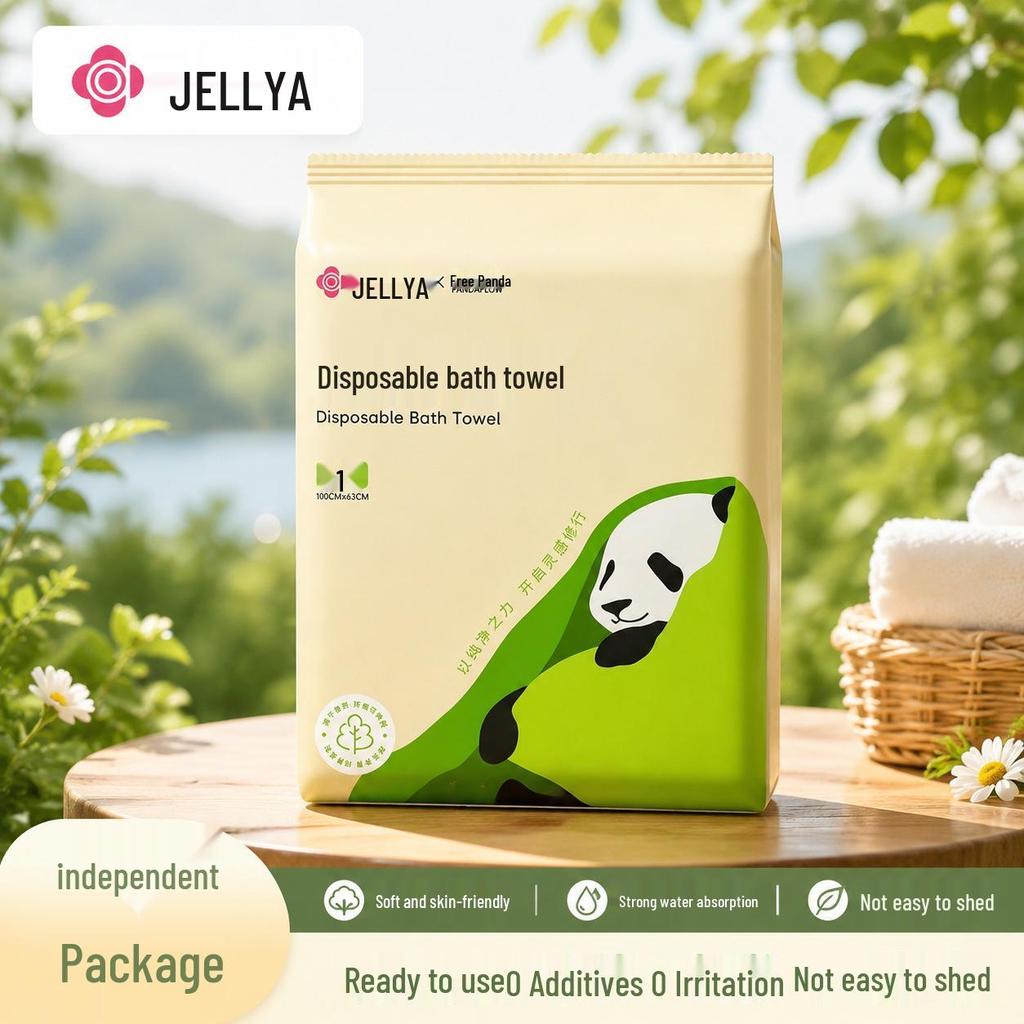 Jieliya Travel-Sized Compressed Cotton Bath Towel - Thick, Absorbent & Portable for Home, Hotel, or On-the-Go Use.