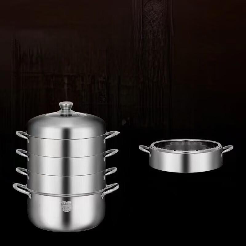 Jitian Jiang 30cm 4-Layer Thickened 304 Stainless Steel Steamer Pot