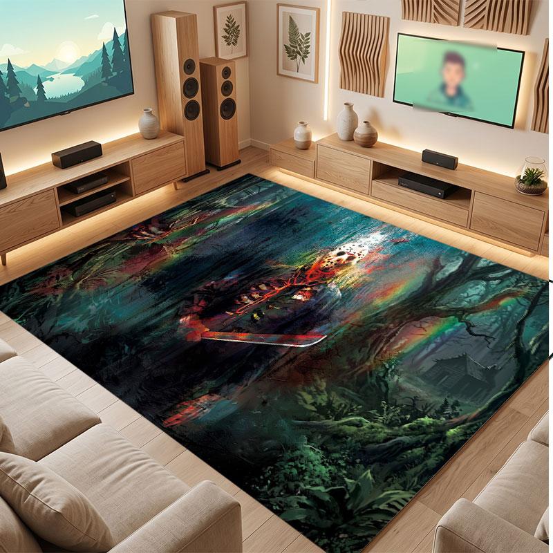 Friday the 13th Jason Voorhees Rug Soft Thick Non Slip Floor Carpet for Bedroom Living Room Home Decor