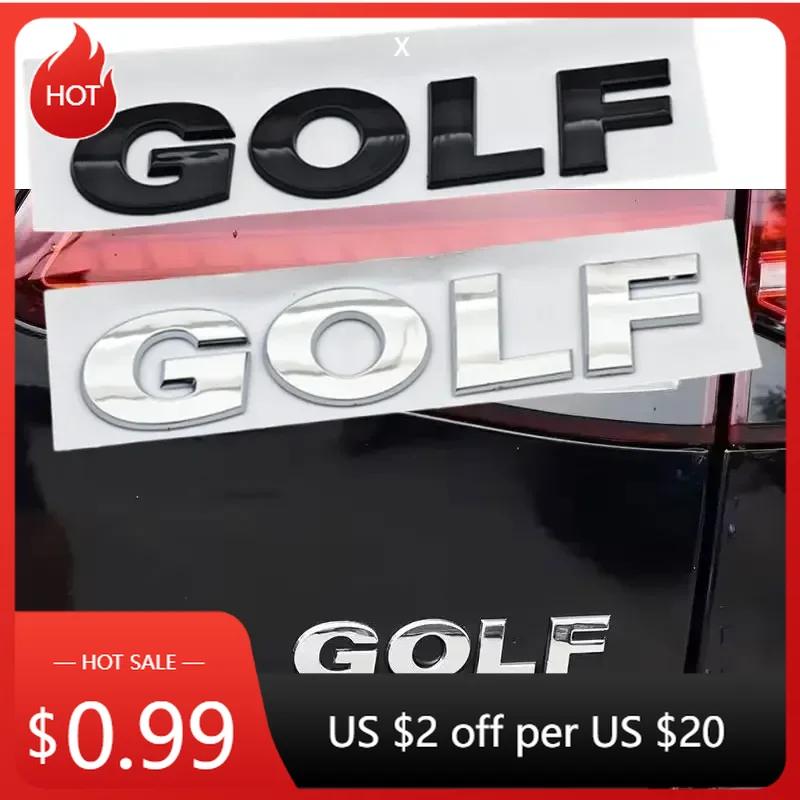 For VW VOLKSWAGEN 2026 New VW 3D ABS Chrome Black Logo GOLF Emblem Letters Sticker Car Rear Trunk Badge For Volkswagen Golf 4 5