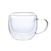 Qitai Kreative Doppelwandige Borosilikatglasbecher mit Henkel, 150 ml (2er Set)