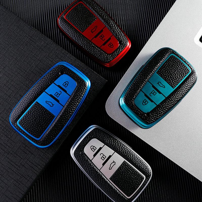 Auto Leather Tpu Car Key Cover Case Shell Fob For Toyota Prius Camry Corolla C-Hr Chr Rav4 Prado Keychain Accessories