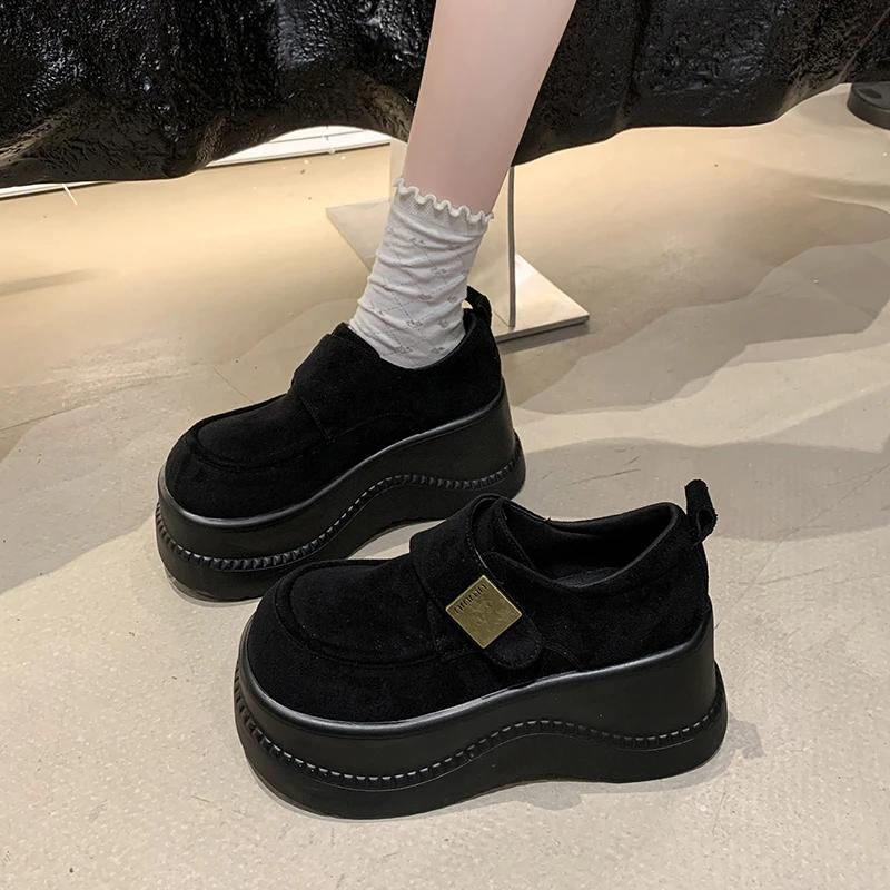 Fashion 8CM Women Ankle Boots Platform Casual Sneakers Cotton Loafers Shoes 2025 New Spring Autumn Trend Outdoor Walking Botas De Mujer