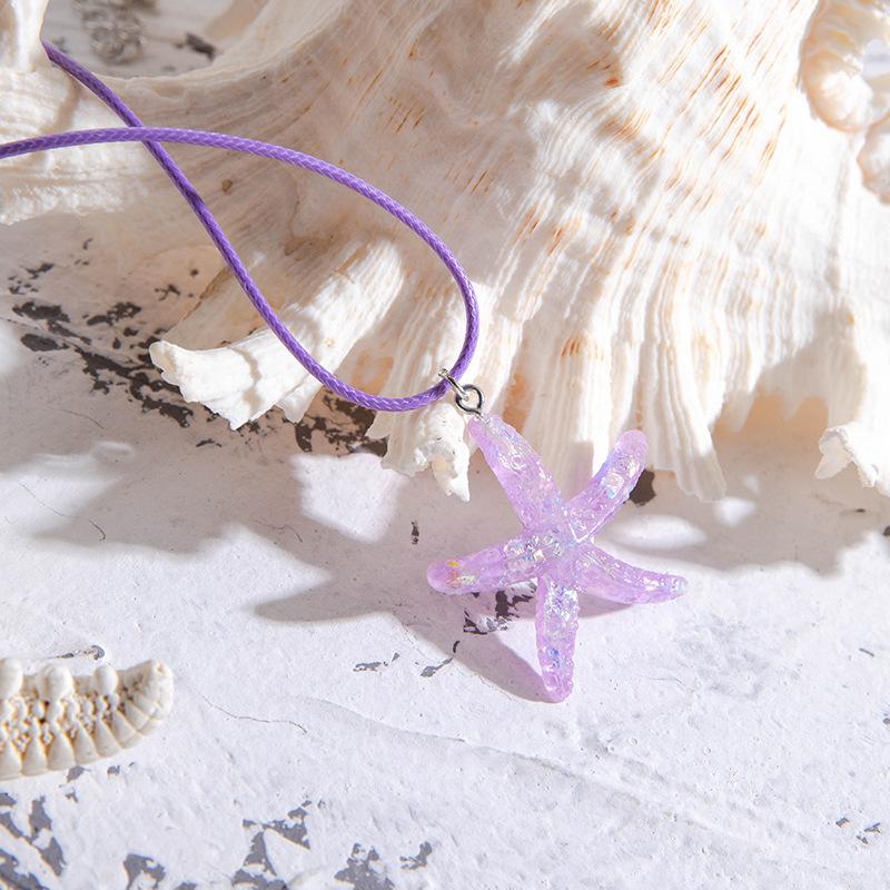 Y2K Boho Seestern Muschel Anhänger Halskette Damen Sommer Strand Schmuck Ästhetik Accessoires Geschenk