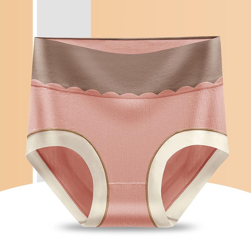 

Бесшовные трусики с высокой талией для женщин, трусики контрастных цветов, эластичные трусы, удобное женское нижнее белье, сексуальное женское белье ONE SIZE розовый