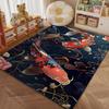 1PC Koi fish floral dark background Pattern Rug Carpets for Bedroom Living Room Sofa Mat Creative Door Mat Cloakroom Home Decor