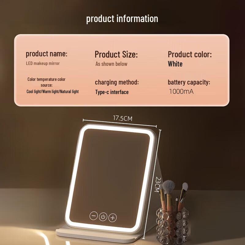 licheers LED Folding Makeup Mirror