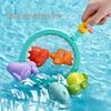 Cross-Border Baby Bath Toys Set: Turtle, Shark, and Animal Squeeze Toys with Water-Squirting and Floating Features.