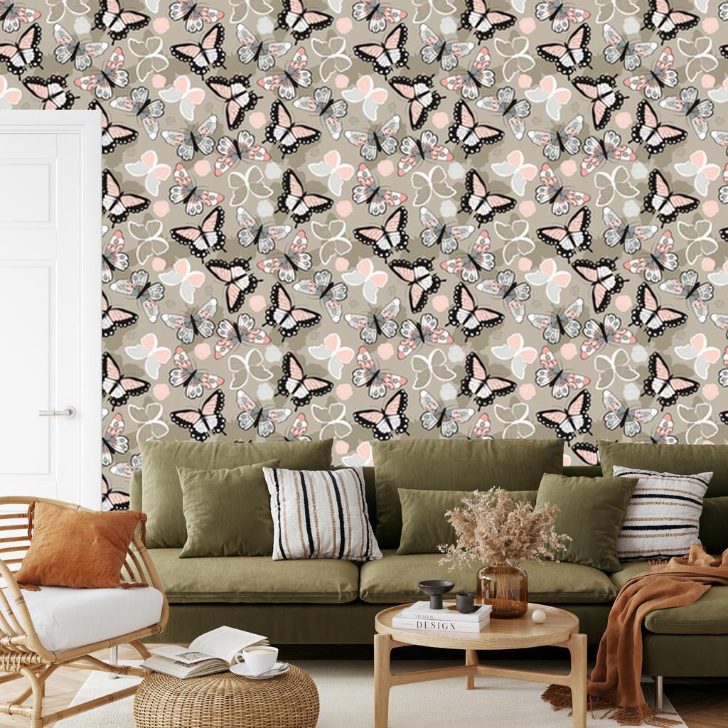 Colorful Butterflies Wallpaper for Living Room and Bedroom 50x1000