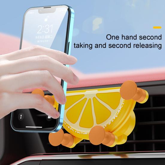 

Автомобильный навигационный кронштейн, четырехугольный противоскользящий фруктовый мультяшный держатель, противоударный, устойчивый к тряске, клейкий телефон, регулируемый автомобильный телефон Kiwi Lemon