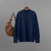 Qooth Basic Casual Sweater Women Oversize Solid Color Round Neck Knit Top QT2790