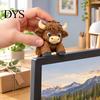 Creative Home Office Ornaments Cute Highland Cow Monitor Figurine, 3D Printed Animal Sitting on Small Topper Figurine Computer Screen Edge Ornament,
