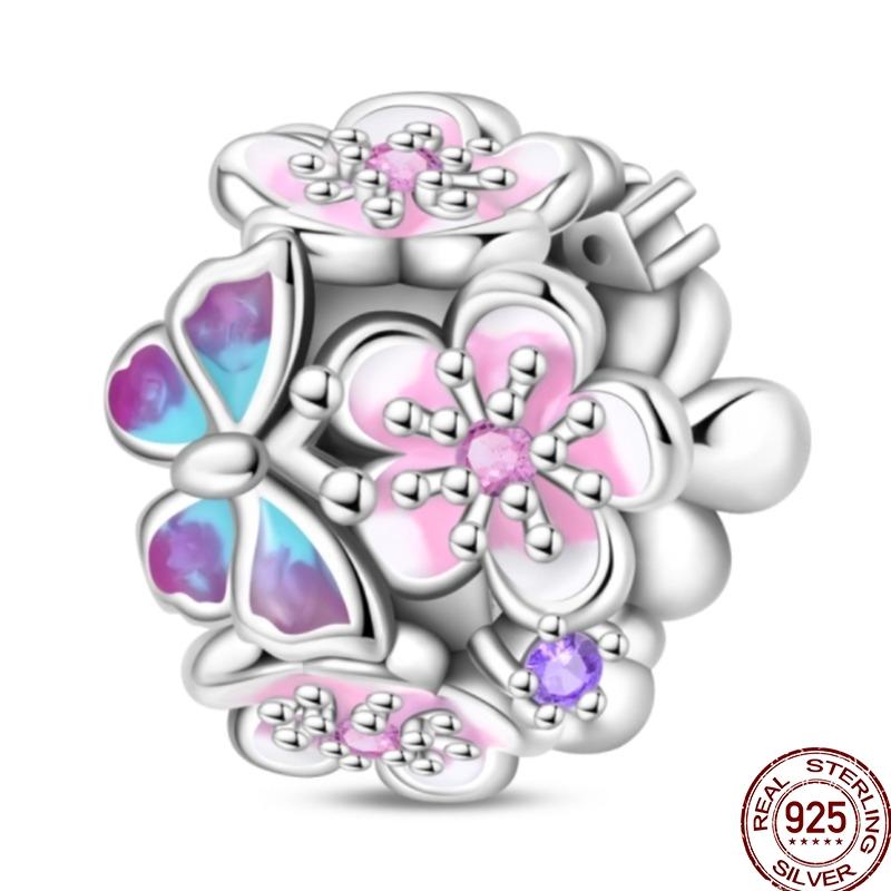 Original Copper Charm Beads Luminous Firefly Tarot Card Perfume Butterfly Bead For Women Diy Bracelet Charm Jewelry