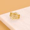 CARLIDANA Ins Geometric Rings Stainless Steel 18k Gold Plated Hollow Multi-Layer Chunky Cross Open Rings for Women Jewelry