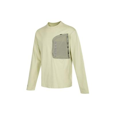 Spliced Pocket Reflective Print Crew Neck T-Shirt Men Tops Light-Green DN2050-371