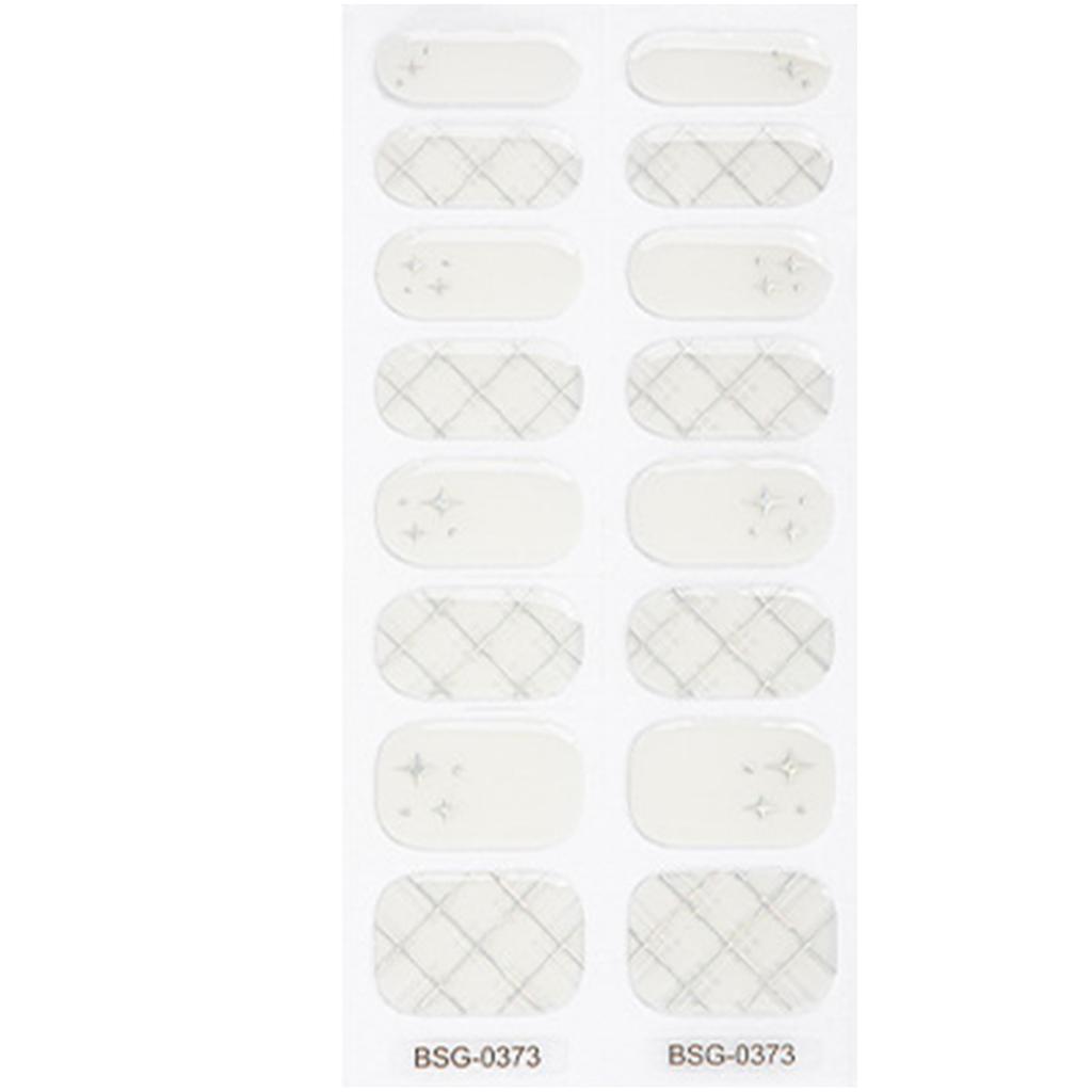 Self-Adhesive Gel Nail Stickers Full Nail Wraps Nail Decals Semi-Cured Polish Strips Nail Art Decoration for Women Girls