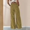 Women's Fashionable Casual Corduroy High-waisted Slimming Straight Leg Trousers