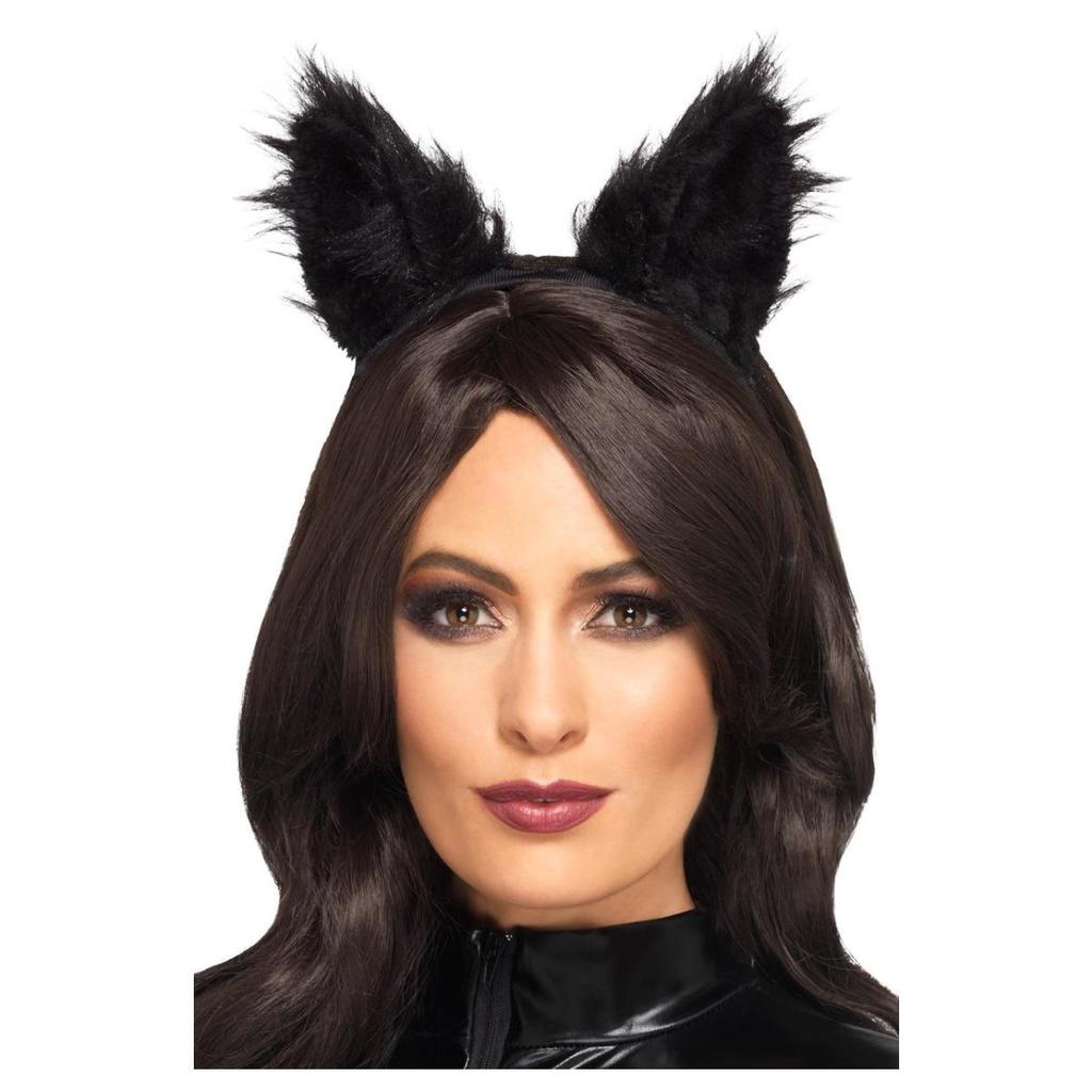 Smiffys Cat Ears Long Pile Fur Headband