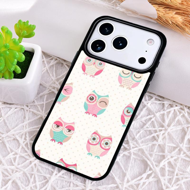 lovely owl animal Diy Colorful Phone Case for iPhone 17 Air 16 15 11 12 14 13 Pro Max Shockproof Cover
