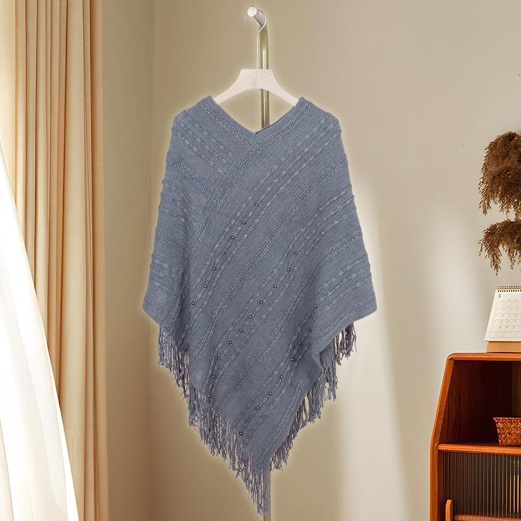 Women's Knitted Tassel Shawl: Fashionable, Versatile & Warm Autumn/Winter Cape Scarf