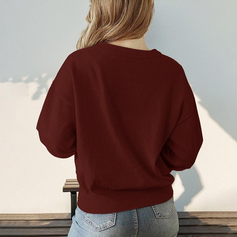 Yiyi 2025 Women's European & American Style Round Neck Knit Pullover Sweater