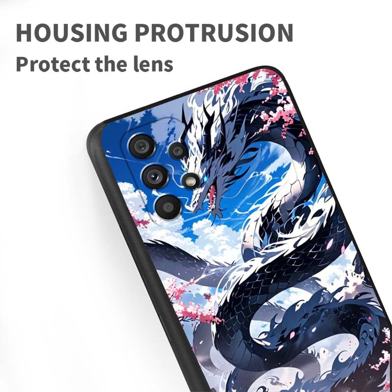 Anime Dragon Design Phone Case For Samsung A41 A35 A34 A33 A32 A25 A24 A23 A21s A06 A05 A04 A03 Note 10 20 Ultra 5G Black