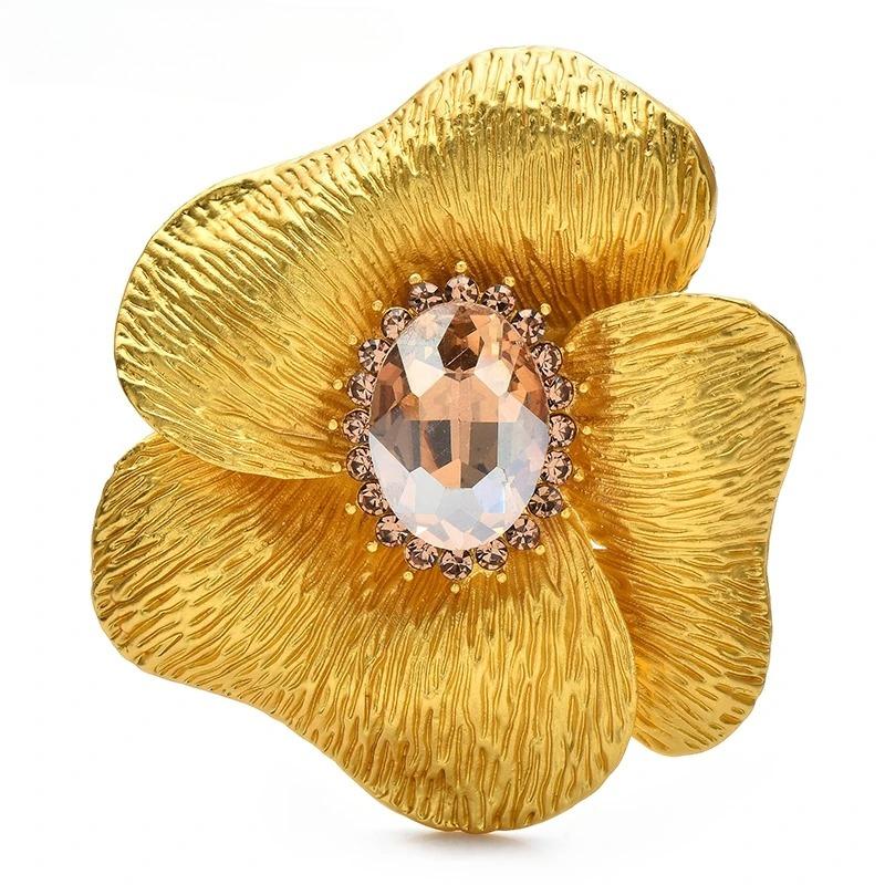 

Flower Badge for Women Unisex Rhinestone Plants Party Office Brooch Pins Gifts шампанського