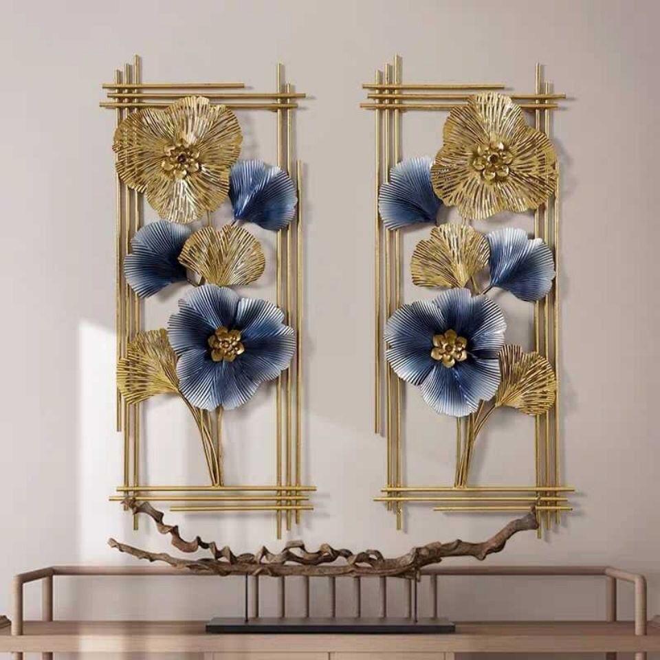Nordic Wrought Iron Plants Flowers Wall Sticker Decoration Home Room TV Background Accessories Office Hotel Wall Murals Items