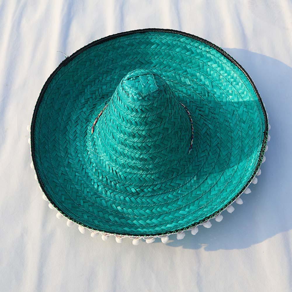 Wide Brim Mexican Party Hat Natural Straw Carnival Sombrero Outdoor Mexican Straw Hats Men Women