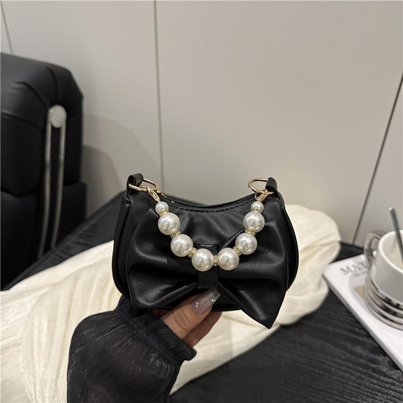 Fashiable and Versatile Mini Bag, Casual Commuting Handbag, 2026 New Korean Versi Pearl Bow Bags