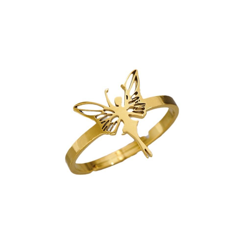 New Luxury Women's Butterfly & Angel Ornament Ring