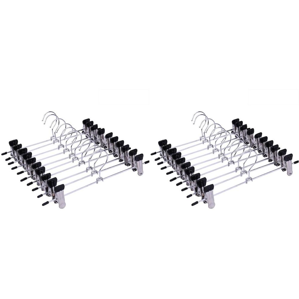 10/20/30PCs Stainless Steel Dress Hanger Pants Clip Clothes Racks Wardrobe Storage Organizer Coat Pants Tongs Skirt Hanger