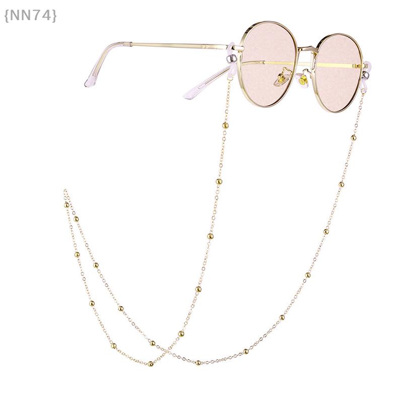 New Women's Gold Beaded Eyeglass Chain – Stylish Sunglasses/Reading Glasses Cord, Elegant Eyewear Neck Rope