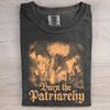 Comfort Colors Dragon Feminist Shirt, Burn The Patriarchy Tee, Vintage Gothic Fantasy Castle Fire Graphic, Mythical Creature Gift For Her