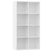 VidaXL Bibliothèque/Buffet, Meuble de Rangement avec Compartiment, Armoire à Livres Salon Intérieur, Moderne, Blanc Bois 800153