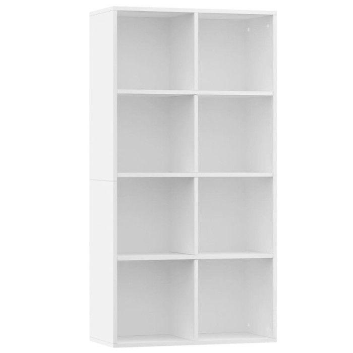 VidaXL Bibliothèque/Buffet, Meuble de Rangement avec Compartiment, Armoire à Livres Salon Intérieur, Moderne, Blanc Bois 800153