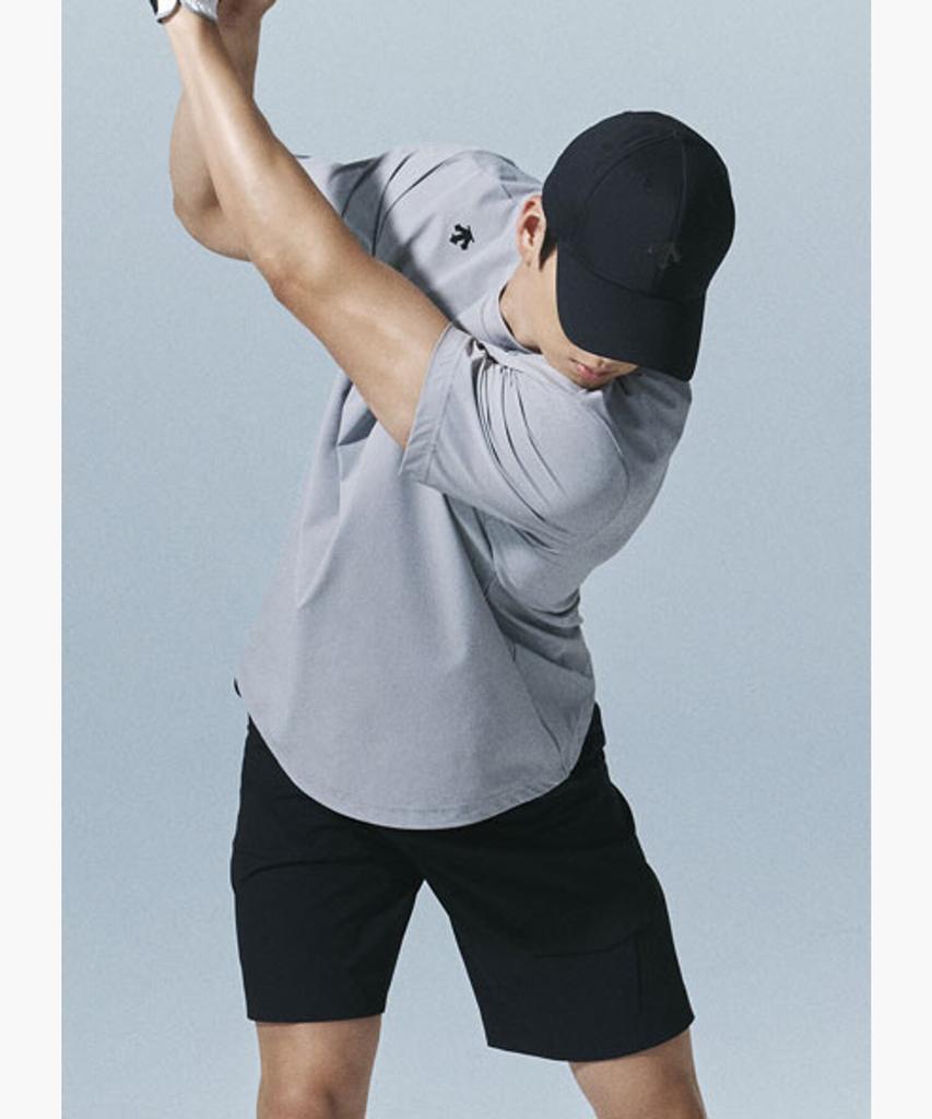 DESCENTE GOLF Men'S Woven Round Short Sleeve T-Shirt Dr12Mfns31