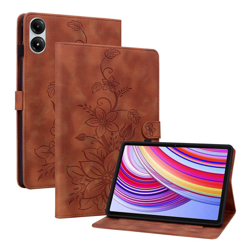 Für Redmi Pad 2 Pro 12.1 2025 Hülle 3D Lilienblume Rückseite TPU Faltbarer Ständer Tablet-Hülle für Redmi Pad Pro 12.1 Zoll 2024 Hülle
