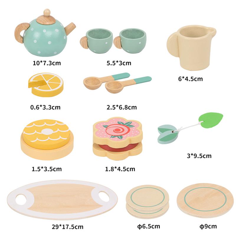 Non-Toxic Wooden Afternoon Tea Set Toy Kitchen Accessories Tea Party Food Play Early Educational Toys For Toddlers Children Kids Gifts