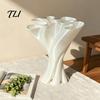 Ceramic Vases for Fresh Flowers Branches Twisted Flower Vase, 3D Printed Irregular Table Decor, Creative Holiday Gifts Lovers Modern Decorative