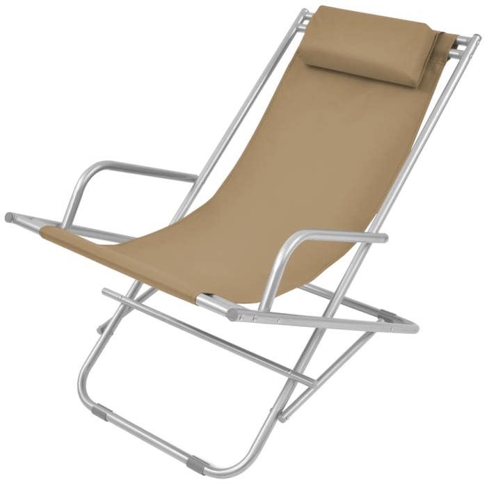 Chaises inclinables - vidaXL - 2 pcs - Acier laqué - Confort optimal - Pliantes