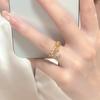 Fresh Diamond Studded Pink Butterfly Rings for Women Gentle Romantic High Quality Cute Tassel Ring Starlight Jewelry Gift